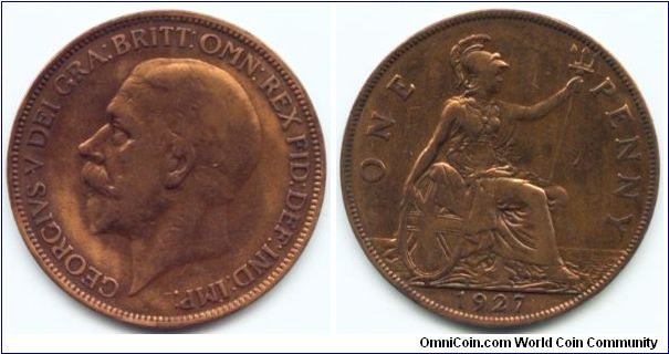 Great Britain, 1 penny 1927.
King George V.