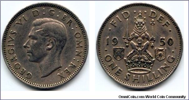 Great Britain, 1 shilling 1950.
King George VI.
Scottish Crest.