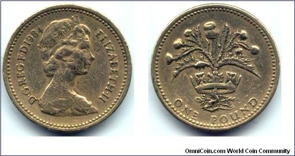 Great Britain, 1 pound 1984.
Queen Elizabeth II. Scottish Thistle.