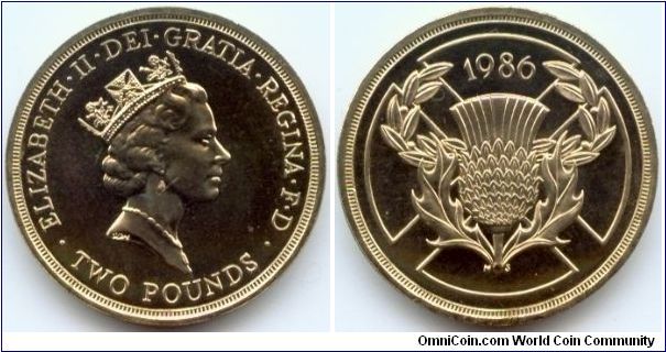 Great Britain, 2 pounds 1986.
Queen Elizabeth II. XIII Commonwealth Games Scotland 1986.
