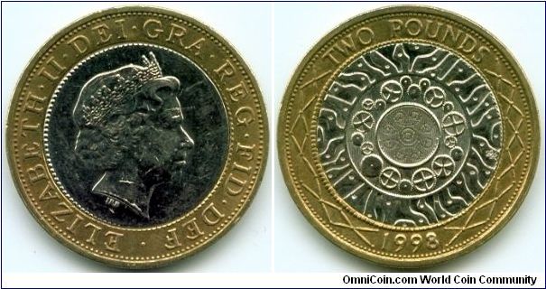 Great Britain, 2 pounds 1998. Queen Elizabeth II. Celtic Designs.