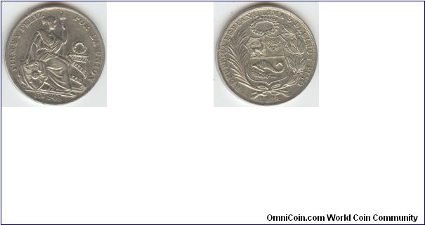 1934 Peru One Sol (Silver)