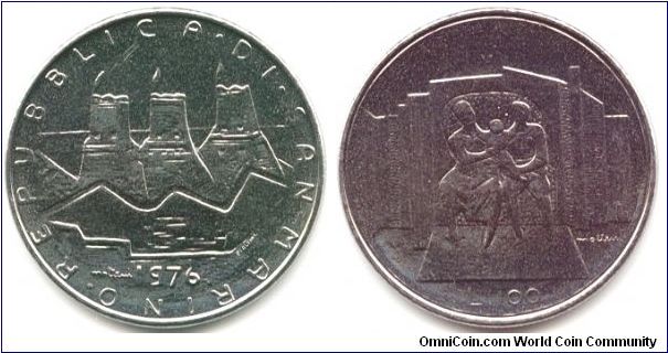 San Marino, 100 lire 1976.