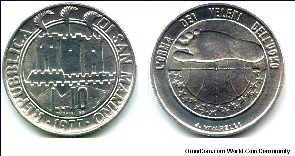 San Marino, 10 lire 1977.