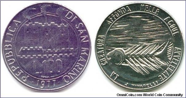 San Marino, 100 lire 1977.