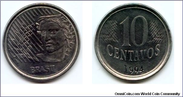 Brazil, 10 centavos 1994.