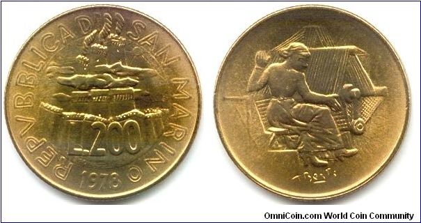 San Marino, 200 lire 1978.