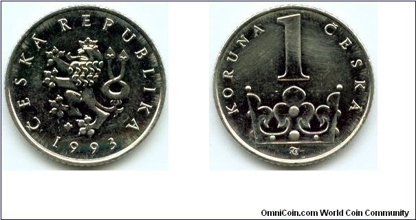 Czech Republic, 1 koruna 1993.