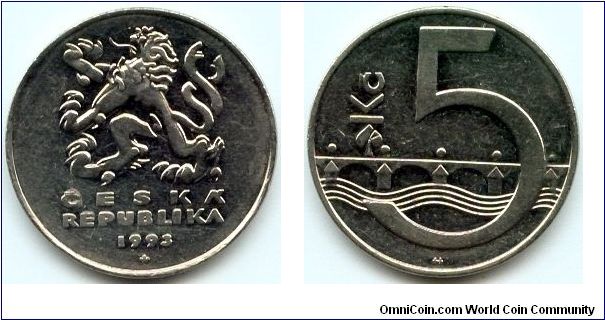 Czech Republic, 5 korun 1993.