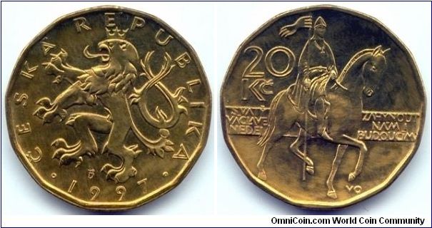 Czech Republic, 20 korun 1997.
St. Wenceslas (Duke Vaclav) on horse.