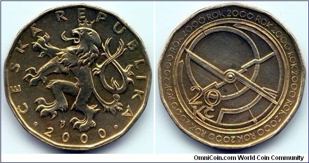 Czech Republic, 20 korun 2000.
Millennium.
