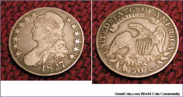 1827 Capped Bust Half Dollar