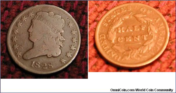 1828 Classic Head Half Cent