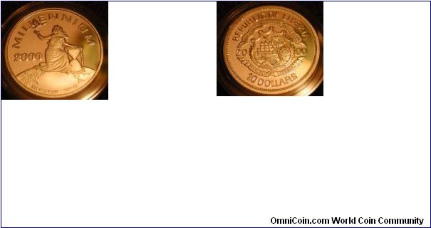 2000 Millennium Commemorative 20 Dollars Liberia