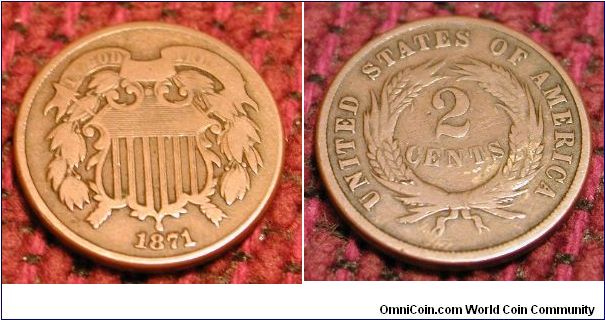 1871 2 Cent Piece