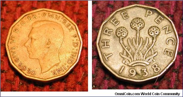 1938 British Three Pence