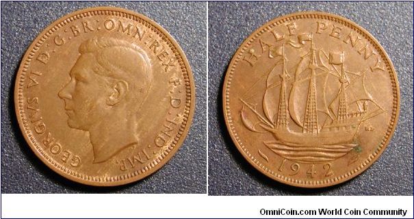 1942 British Half Penny
