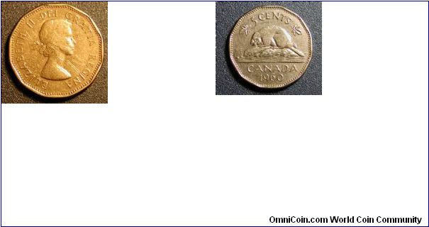 1960 Canada 5 Cents