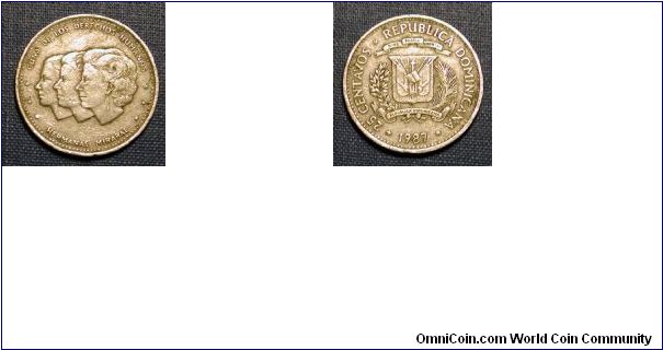 1987 Dominican Republic 25 Centavos