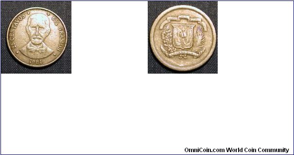 1981 Dominican Republic 25 Centavos