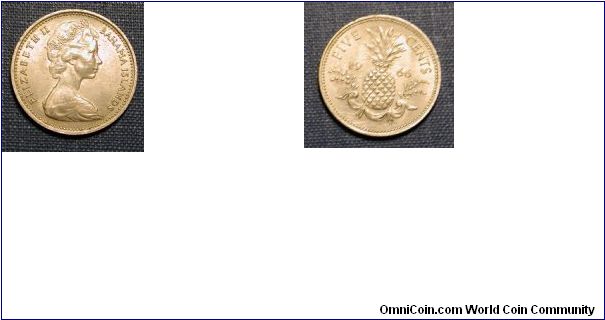1966 Bahamas 5 Cents