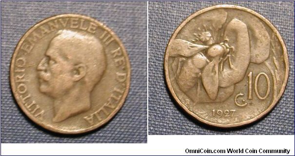 1927 Italy 10 Centimes