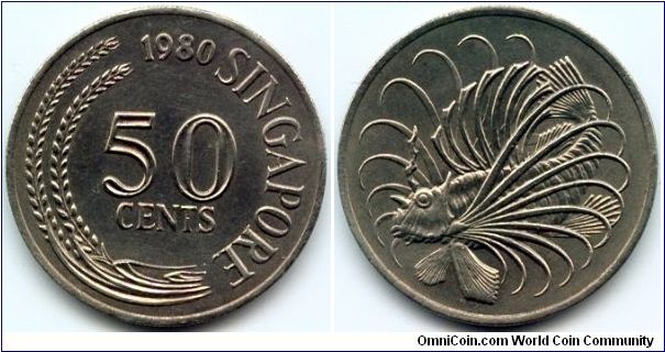 Singapore, 50 cents 1980.