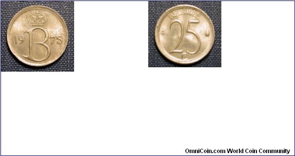 1975 Belgium 25 Cents