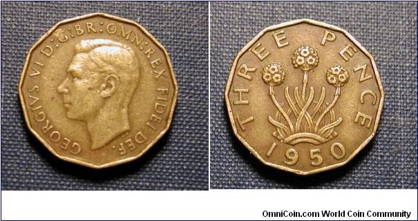 1950 British Three Pence
