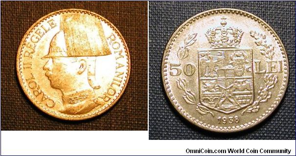 1938 Romania 50 Lei