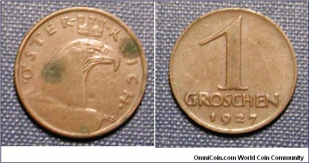 1927 Austria 1 Groschen