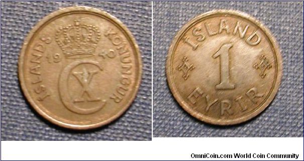 1940 Iceland 1 Eyrir