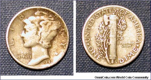 1941 Mercury Dime