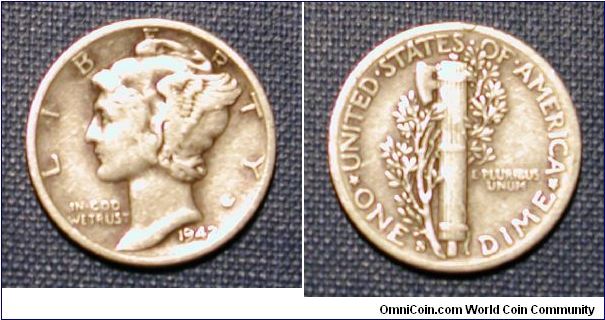 1942-S Mercury Dime