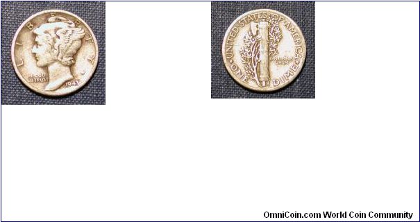 1943 Mercury Dime