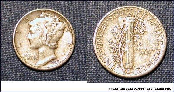 1939 Mercury Dime