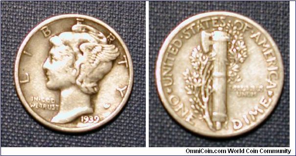 1939 Mercury Dime