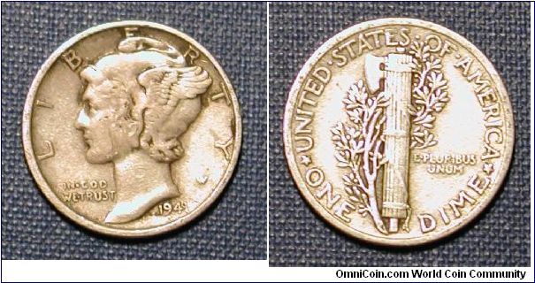 1941 Mercury Dime