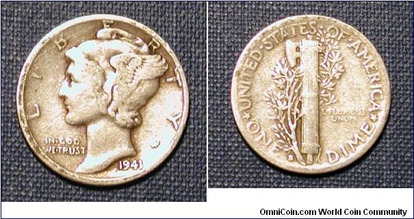 1941-S Mercury Dime