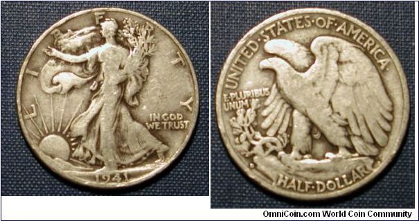 1941-D Walking Liberty Half Dollar