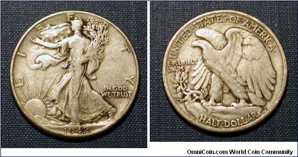 1942 Walking Liberty Half Dollar