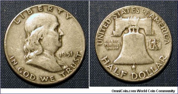 1951 Franklin Half Dollar