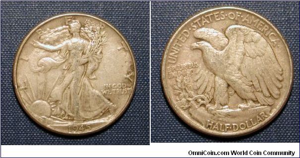 1945 Walking Liberty Half Dollar