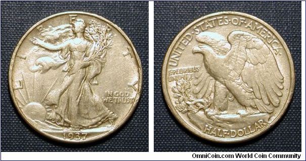 1937 Walking Liberty Half Dollar