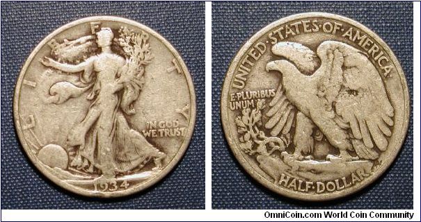 1934 Walking Liberty Half Dollar