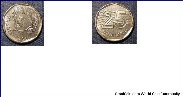 1995 Brazil 25 Cents