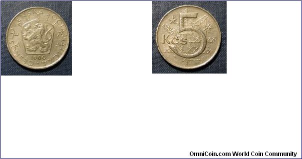 1980 Czechoslovakia 5 Korun