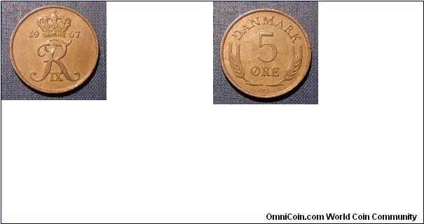 1967 Denmark 5 Ore
