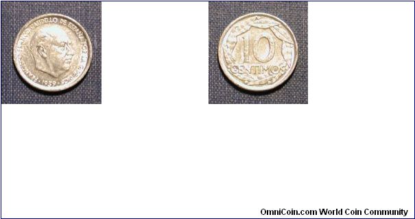 1959 Spain 10 Centimos