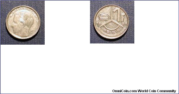 1991 Belgium 1 Franc